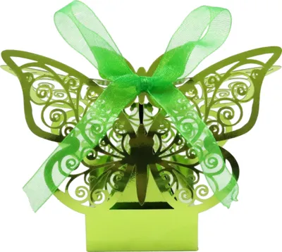 Image de 50 Pack 3D Papillon Laser Cut Wedding Party Favor Box Sac à bonbons Cadeau Chocolat Boîtes Bride Anniversaire Douche Bomboniere