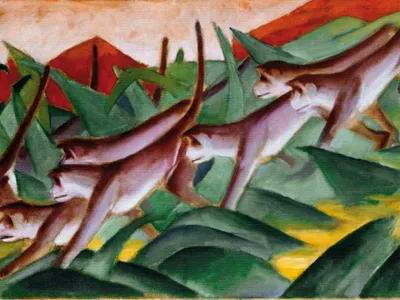 Produktbild von Franz Marc Kunstdruck Bild - Affenfries, 1911 (60 x 80 cm)