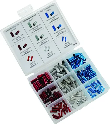 Produktbild von Jagwire CHA800 End Caps Combo Kit, red/silver/blue (16 each)