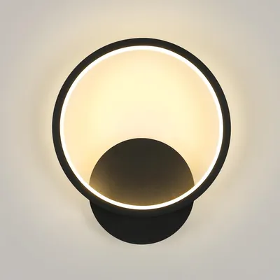 Productafbeelding van Toolight Wandlamp, rond, zwart, binnen, 12W, 1350LM, LED, ronde, moderne wandlamp