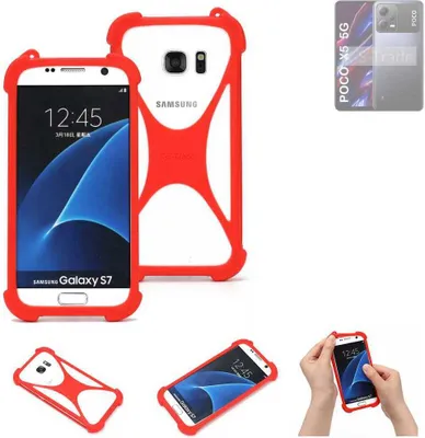 Produktbild von K-S-Trade Handy-Hülle kompatibel mit POCO X5 5G Schutz-Hülle Bumper Silikon Schutz Hülle Cover Case Silikoncase Silikonbumper TPU Softcase