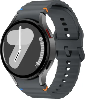 Produktbild von Strap-it Silikon-Armband mit Wellenmuster – Passend für Samsung Galaxy Watch 7 (40 & 44 mm) / 6 (Classic) / 5 (Pro) / 4 (Classic) – Graphit