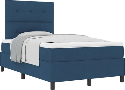 Produktbild von Boxspringbett mit Matratze mit Kopfteil Blau 120 x 190 cm Stoff