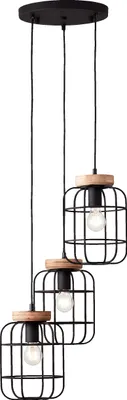 Produktbild von Rondell Hängelampe Ø 42 cm, 165 cm Höhe, E27, max. 40 W, Metall/Holz
