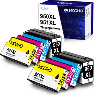 Produktbild von MOOHO 8-Pack Kompatibel druckerpatrone für HP 950XL 950 XL Neueste Chip für HP OfficeJet Pro 8100 8600 8600 Plus 8610 8615 8616 8620 8625 8630 8640 8660 251dw 276dw