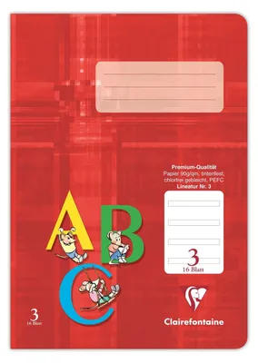 Produktbild von Clairefontaine Schulheft A5 liniert 16 Blatt Lineatur 3 rot