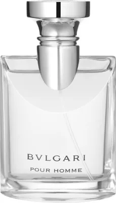 A clear studio shot of a Bvlgari Pour Homme Eau De Toilette bottle.