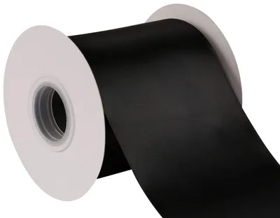 Image de Lot de 25 mètres de ruban en satin double face (noir)