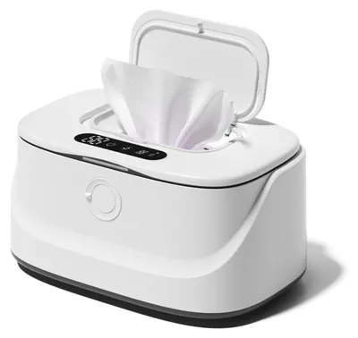 Zdjęcie produktu dla Podgrzewacz chusteczek nawilżanych Zimilo z ekranem dotykowym LCD, portem USB, 3 stopniami regulacji temperatury (50–60°C), pojemnością 80 chusteczek, lampką nocną, szybkim nagrzewaniem, kolor: biały