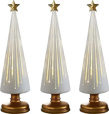 Produktbild von 1Pc Weihnachtsbaum-Dekor mit LED-Licht Eingebauter Timer Gradienten Weihnachtsbaum-Skulpturen Festliche Wohnkultur