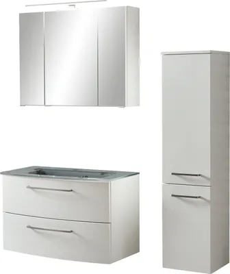 Produktbild von Waschtisch-Set Badezimmer Bad-Set Badezimmer-Set "Stockholm IV" Matt Weiß