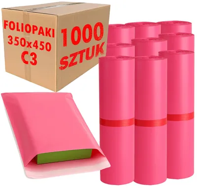 Zdjęcie produktu dla Foliopaki Kurierskie Różowe C3 350x450mm - 1000 szt., Obraz wygenerowany przez AI