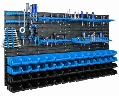 Obrázek produktu pro Nástěnný organizér pro nářadí do garáže – nástěnné úložné řešení s 60 háčky