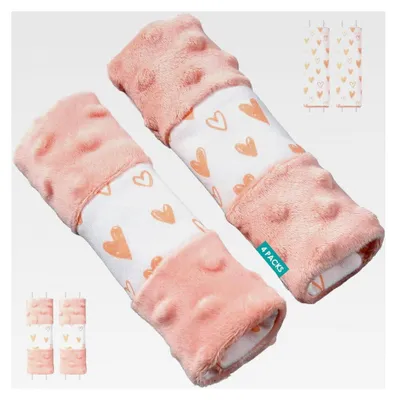 Produktbild von 4 Stück Gurtpolster für Babyschalen, Kinderwagen und Trageschalen - Gurtschutz für Autositze 15x5cm