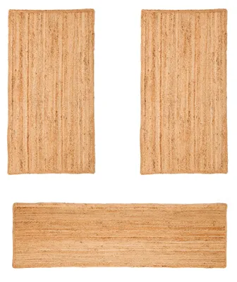 Obrázek produktu pro MY-RUG Nitin lůžko obklopuje jutový koberec, 3-dílný, běhoun, ložnice, ručně tkaný, 100 % juta, 250x80