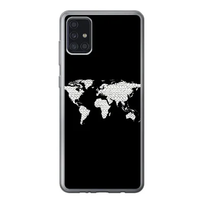 Produktbild von MuchoWow® Handyhülle Schutzhülle Hülle für Samsung Galaxy A52 5G Weltkarte - Muster - Schwarz Silikon Softcase Handy Hülle - Umschlag