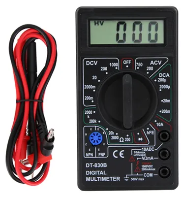 Image de DT-830B Multimètre numérique LCD portable multifonction : ampèremètre, voltmètre, ohmmètre - DT-830B Noir