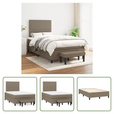 Produktbild von The Living Store Boxspringbett mit Matratze Taupe 120x200 cm Stoff