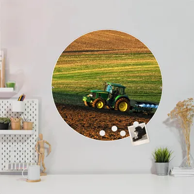 Zdjęcie produktu dla Okrągła tablica magnetyczna ze stali w kolorze białym, średnica 47 cm, Pflügen