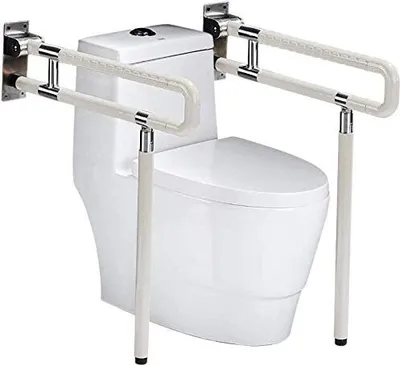 Obrázek produktu pro Podpůrná skládací rukojeť Skládací WC stojan na toaletu Podpůrná rukojeť Nástěnná podpůrná rukojeť Bezpečnostní rukojeť (60 cm, bílá)