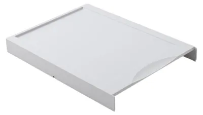 A white lid or tray is shown from a diagonal angle against a white background.