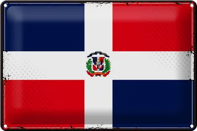 Produktbild von Blechschild Flagge Dominikanische Republik 30x20cm Retro
