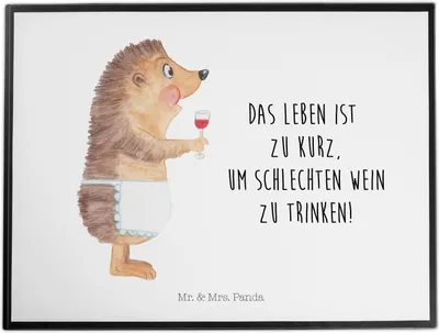 Produktbild von Mr. & Mrs. Panda schreibtischunterlage Igel Wein - Weiß - Geschenk, tischschutz, Spruch, Weißwein, Weinglas, schreibtischunterlagen, Rotwein, Schreibunterlage, trinken