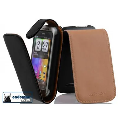 Obrázok produktu pre Cadorabo puzdro pre HTC WILDFIRE S ochranné puzdro v čiernej farbe flipové puzdro na mobilný telefón kryt Imitácia kože