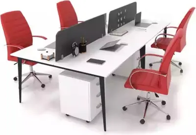 Immagine prodotto di Grande scrivania bianca Insieme di scrivanie Arredo ufficio Moderno