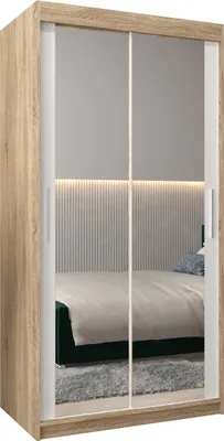 Produktbild von Kleiderschrank, Schiebetürenschrank Schlafzimmer, Schrank mit Spiegel TOKYO 3 100 cm