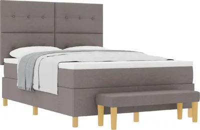 Immagine prodotto di Letto boxspring con testiera vidaXL, color taupe, 200 x 160 cm, tessuto