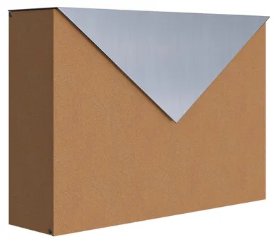 Produktbild von Wandbriefkasten Letter in Rost mit Edelstahlklappe