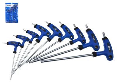 Immagine prodotto di Set-kit di chiavi Torx con manico-impugnatura a T, T10-T50, 9 pezzi