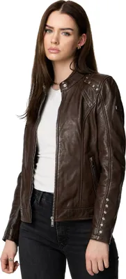 Image de Veste en cuir pour femme Tazzio F521 (marron, M)