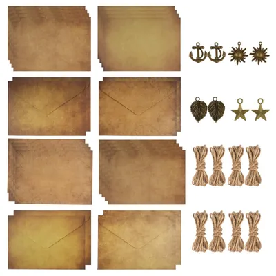 Productafbeelding van Vintage Briefpapier Set met 40 Stukken en Enveloppen