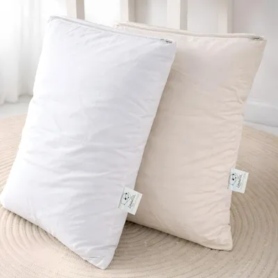 Produktbild von LanaWool Premium Merino Wollkissen 50×70 cm Creme 500 g | 100 % Woolmark® Wolle | Natürlich atmungsaktiv | Höhenverstellbar | ® STANDARD