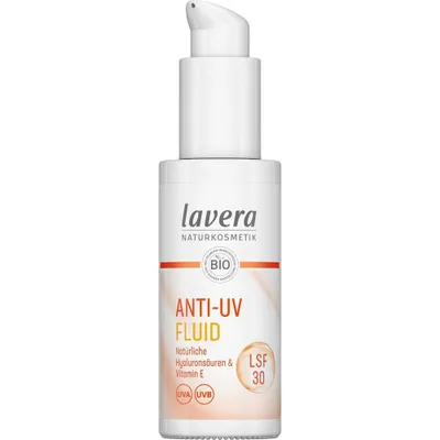 Produktbild von lavera Anti-UV Fluid LSF 30 - schützt vor UV-Strahlung - mineralischer Schutz - gegen sonnenbedingte Hautalterung - vegan - Naturkosmetik - 30 ml