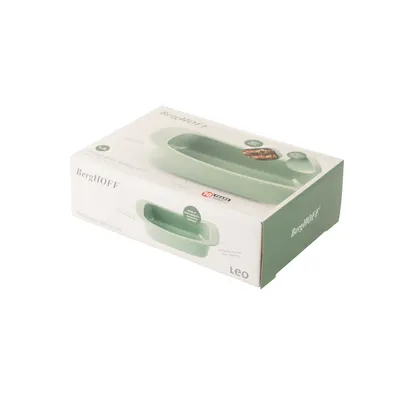 Produktbild von BergHOFF LEO - Auflaufform aus Keramik - 1,2 Liter - für Mikrowelle und Backofen - Spülmaschinengeeignet - 20,30 x 16,50 x 6cm - Grün