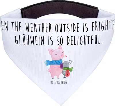 Produktbild von Mr. & Mrs. Panda Bandana Glühschwein Smörle - Weiß - Geschenk, Der Stolze Marienkäfer, Weihnachten, Handgezeichnetes, Kreatives Design, Halstuch Für Hunde, Süßer Gibt