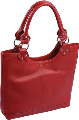 Produktbild von rote Lederhandtasche Ledershopper