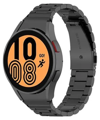Produktbild von By Qubix passend für Samsung Galaxy Watch 4 - 40 mm / 44 mm - Edelstahl-Gliederarmband - Schwarz