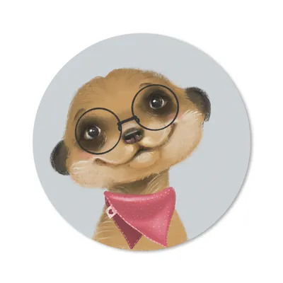 Produktbild von MuchoWow® Mauspad Mousepad Erdmännchen - Rosa - Kinder 20x20 cm - Mousepads - Maus Mat - Pad - Mausunterlage - Schreibtischmatte