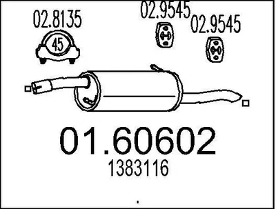 Produktbild von MTS 01.60602 Endschalldämpfer für FORD FUSION (JU) Auspuff