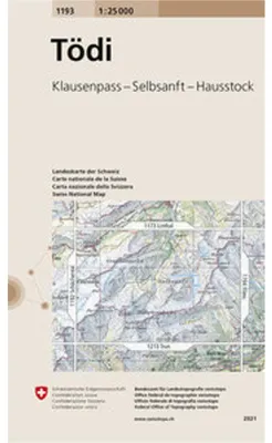 Obrázek produktu pro Swisstopo, mapa v měřítku 1:25 000, hora Tödi