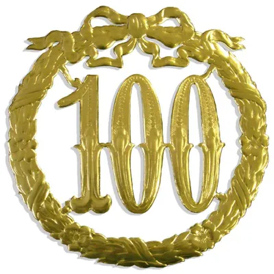Jubiläumskranz 100, gold, 24 cm Durchmesser