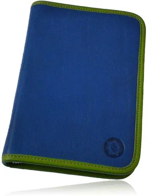 Image de Ensemble de cartable bleu en cuir véritable