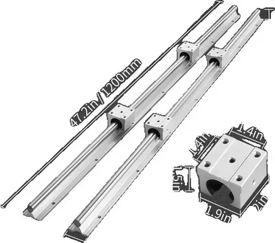 Zdjęcie produktu dla Zestaw prowadnic liniowych, wysoka precyzja, kompatybilność z routerami CNC, 20 mm-1200 mm