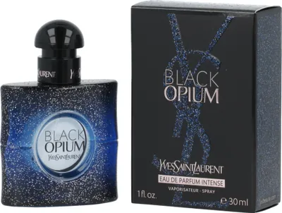 Produktbild von Yves Saint Laurent Black Opium Intense, Frauen, 30 ml, Nicht nachfüllbare Flasche, Absinth, Anis, Boysenbeere, Wermut, Jasmin, Orangenblüte, Kaffee, Lakritze, Sandelholz, Vanille