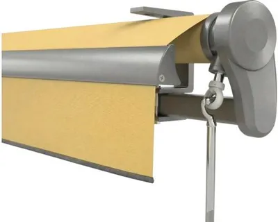Produktbild von Soluna Gelenkarmmarkise Trend 3x2,5 Stoff Dessin U415 Gestell DB703 dunkelgrau Antrieb Rechts inkl. Motor, Wandschalter