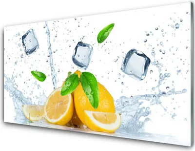 Produktbild von Acrylglasbilder 100x50 Wandbild Druck Limette Eiswürfel Küche